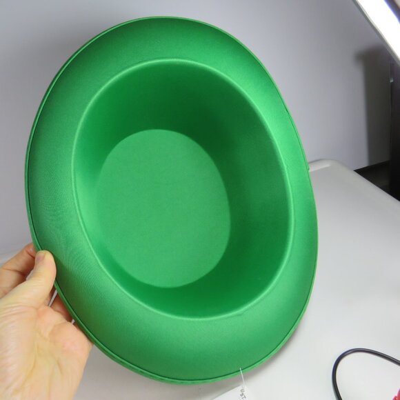 St Patrick's Day Satin Fabric Top Hat with tone on tone shamrocks - Picture 2 of 12